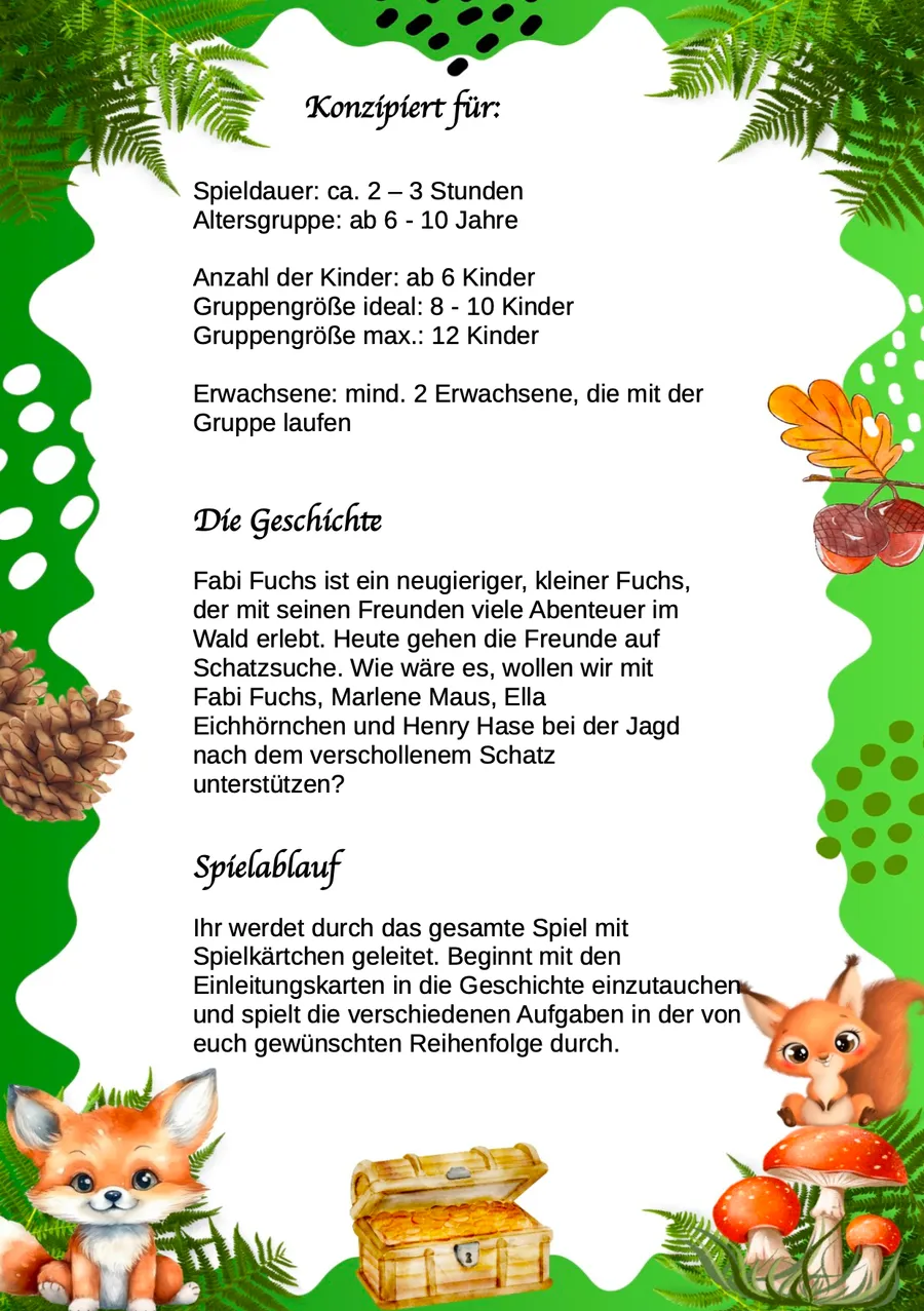 Schnitzeljagd Waldtiere – Spielkonzept & Ablauf