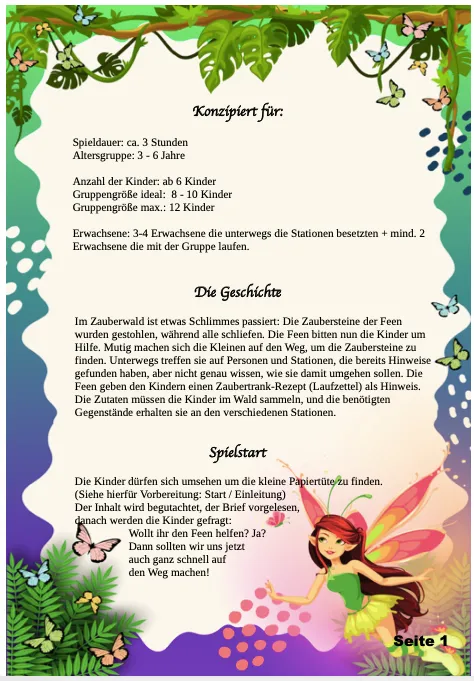 Schnitzeljagd Feen – Spielkonzept & Ablauf