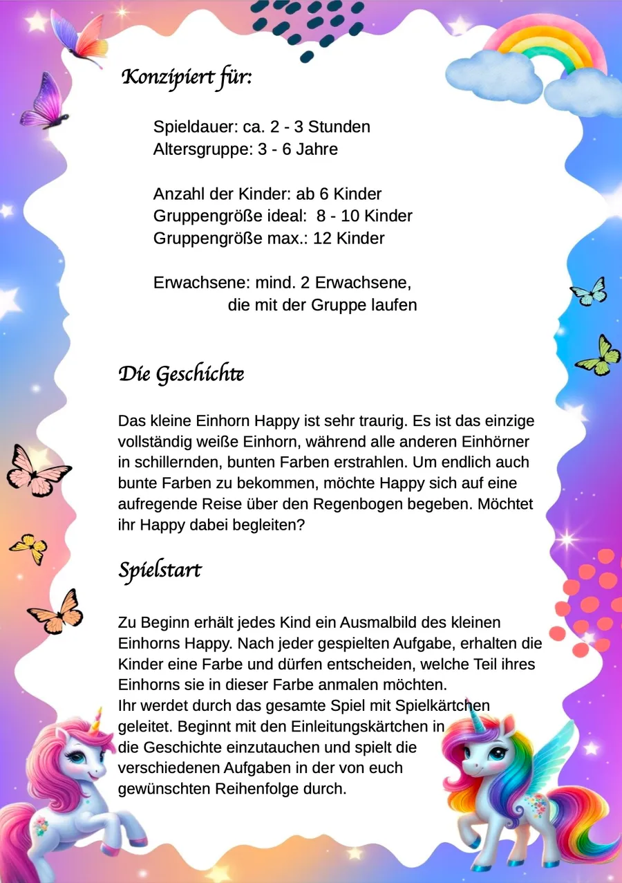Schnitzeljagd Einhorn Happy – Spielkonzept & Ablauf