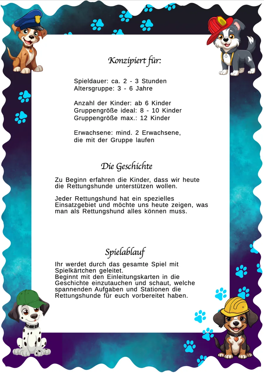 Schnitzeljagd Rettungshunde – Spielkonzept & Ablauf