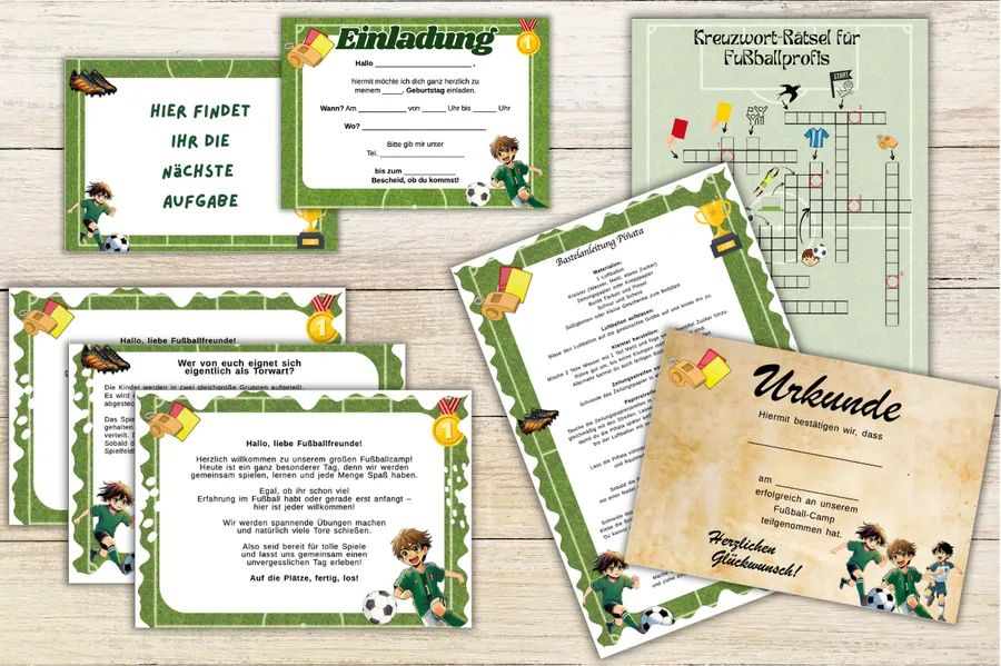Schnitzeljagd Fußball – Produktübersicht – Umfang je nach Variante